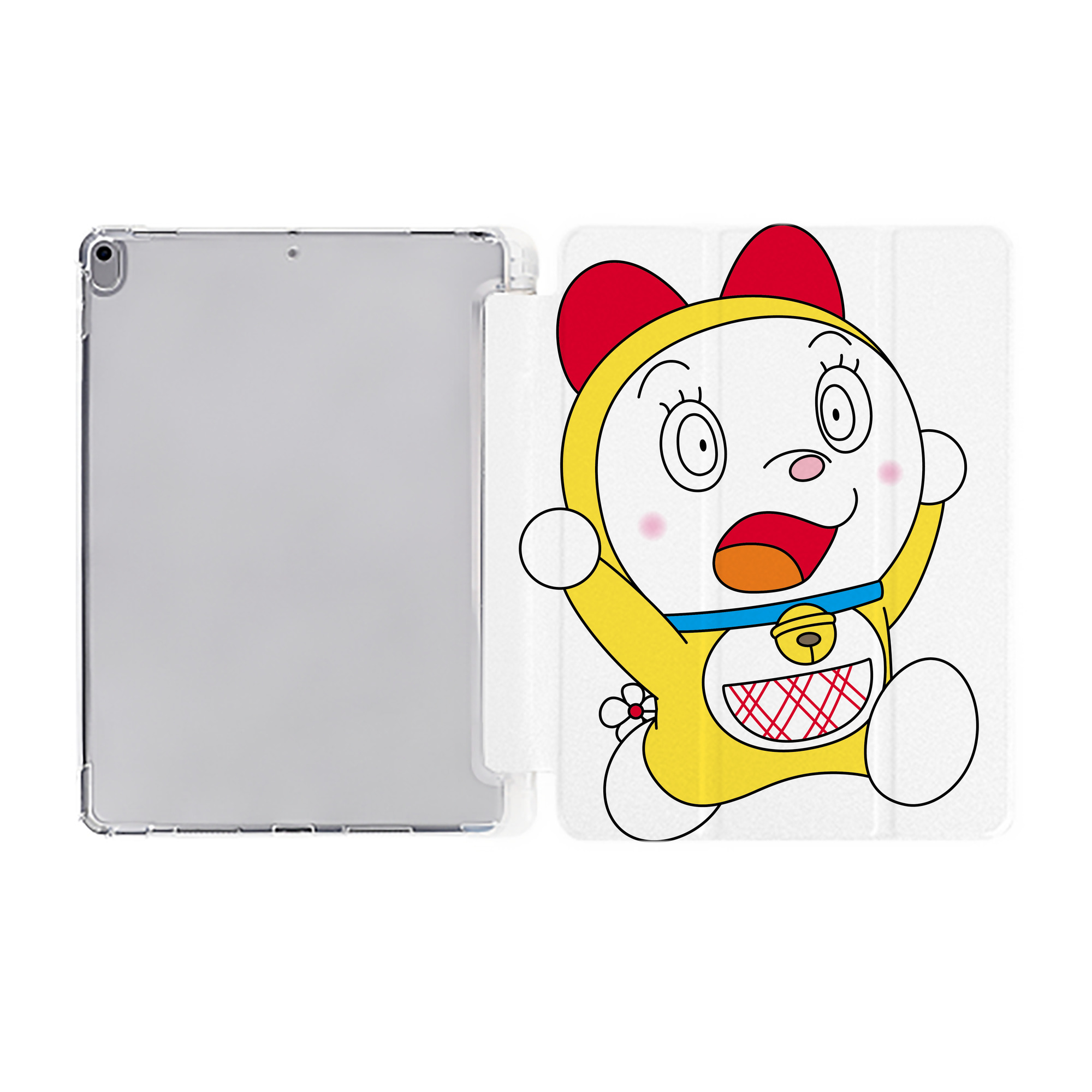 （画像用） ドラえもん ドラミ Doraemon Dorami IPad ケース ペン収納付き 三つ折りスタンド PUレザー×シリコン 対応機種9.5/10.5/10.9インチ
